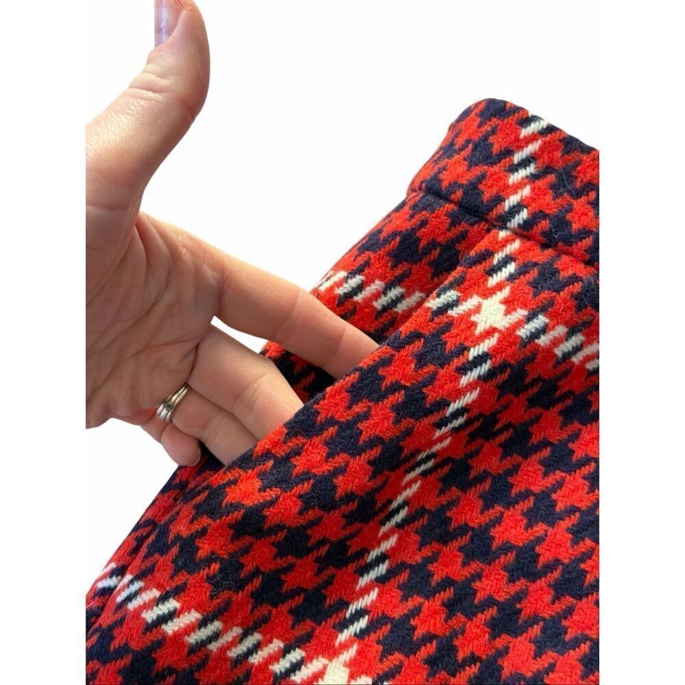 Boden British Tweed Red Navy Houndstooth Mini Skirt‎ size 10 - Picture 8 of 10
